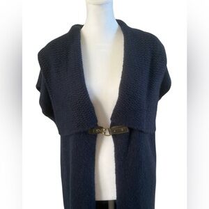 ONEA Navy Blue Knit Sleeveless Open Front Cardigan Vest